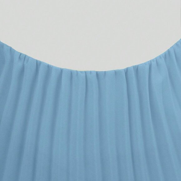 Blue Casual Women's Neck Tie Pleated Dress - Picture 7 of 8